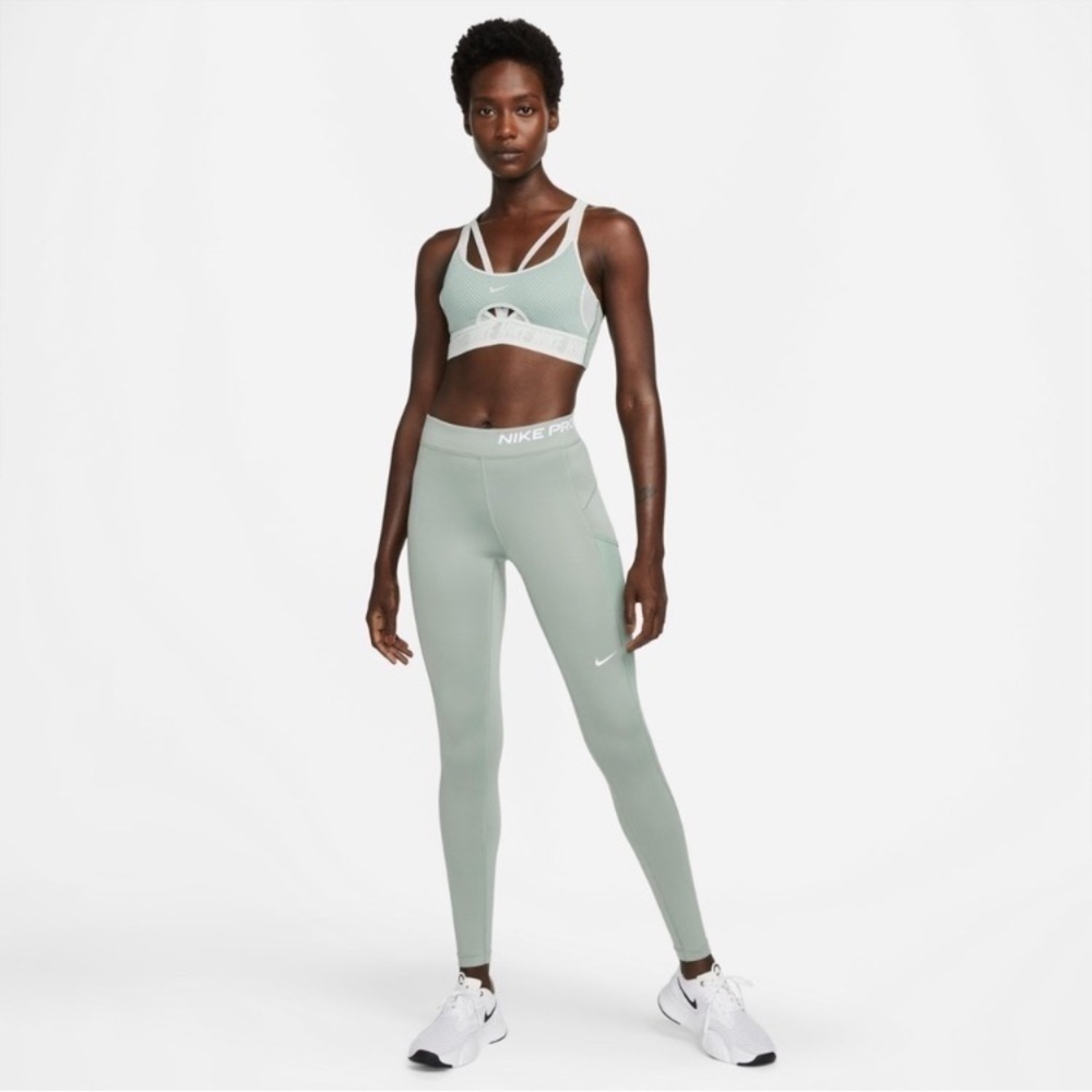 Nike Pro Therma-FIT Jade Smoke Green Pocket Leggings Women’s M DV7280-357 NWOT